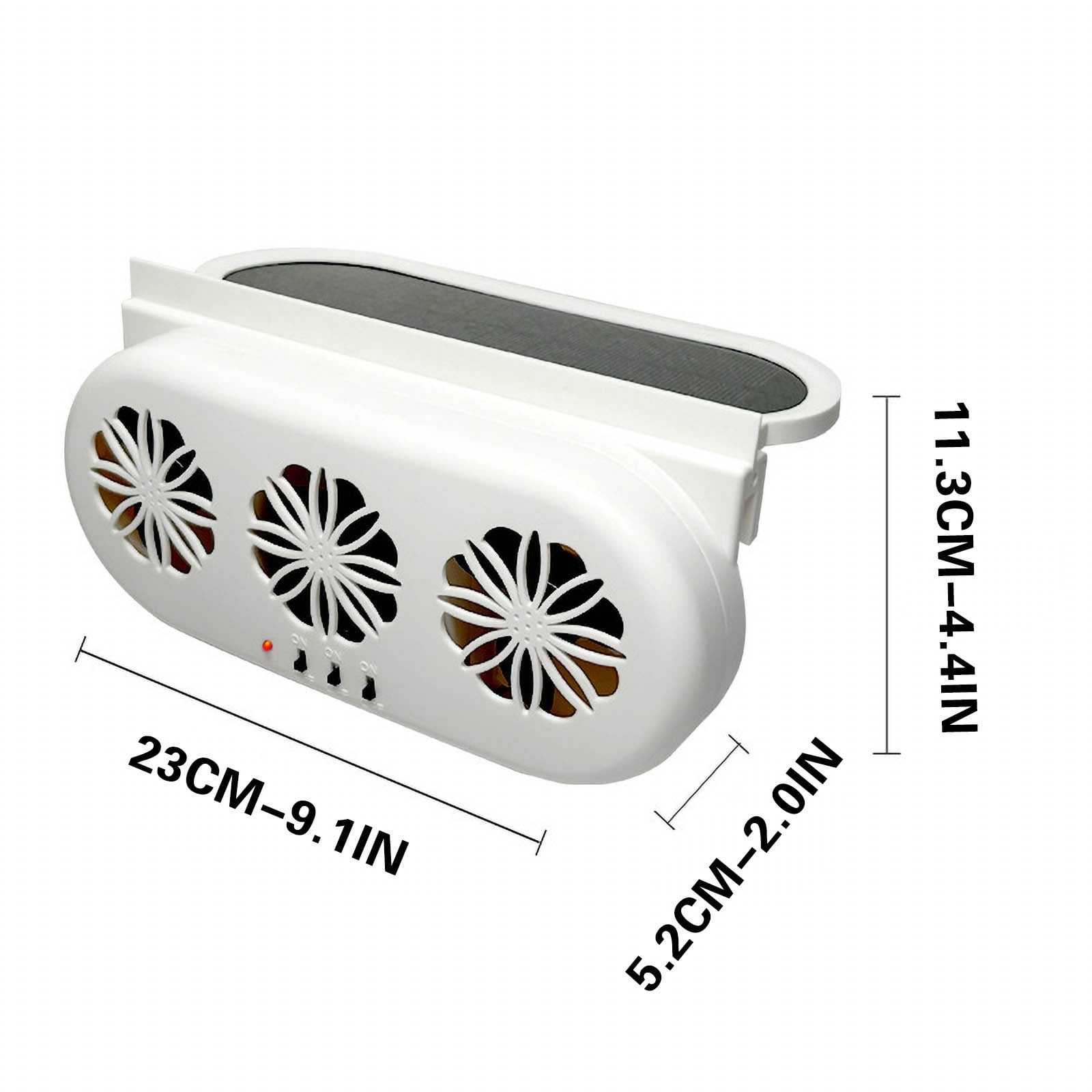 PHIGZNT 2026 Update Solar-Powered Car Window Exhaust Fan with 3 Air Outlet, Solar Ventilation for Vehicle, Solar Ventilation Fan for Car,Solar Car Window Vent Fan for Most Models of Cars,Black