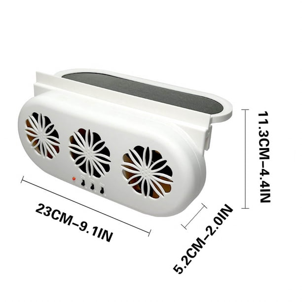 Ventilador para Coche,Ventilador de Circulación de Escape de Interfaz Usb Alimentado Por Energía Solar,Abs 230x113x52Mm en Ventilación de Coche Termostato Ventilador de Escape Solar