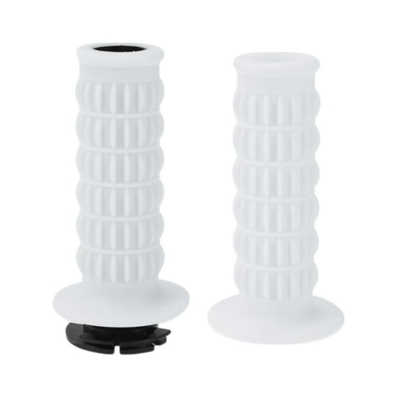 Unique Bargains 7/8" 22mm 15/16" 24mm Motorcycle Hand Grips Cover Kit Non Slip TPU Handlebar End Grips for Motorcycle Scooter Bicycle ATV White 1 Set