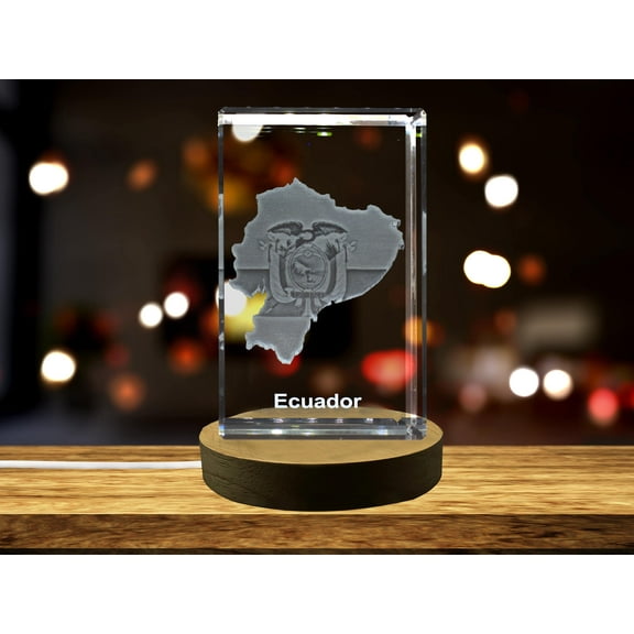 Equador 3D Engraved Crystal 3D Engraved Crystal Keepsake/Gift/Decor/Collectible/Souvenir