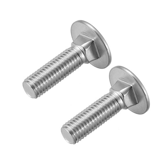 Unique Bargains Carriage Bolts, Neck Carriage Bolt, Round Head, Square Neck, 304 Stainless Steel M12x30mm 2 pcs
