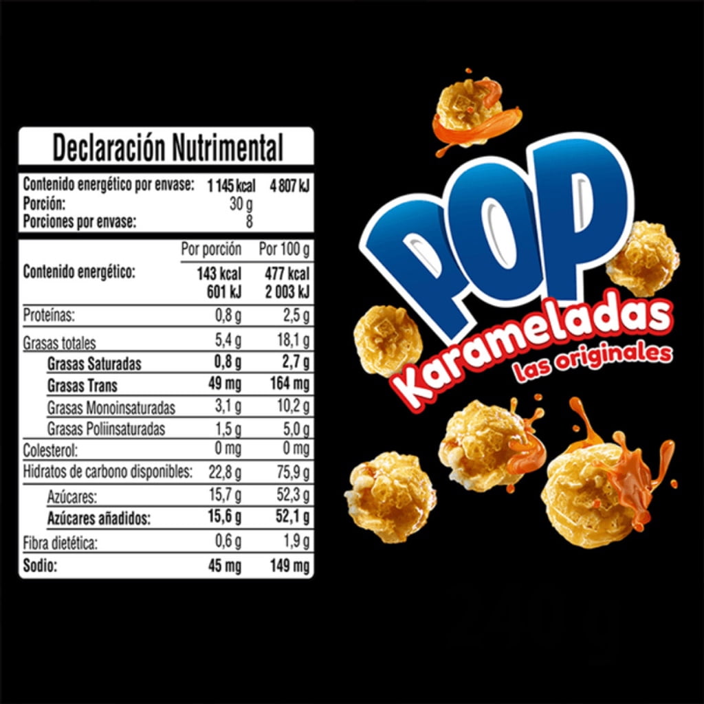 POP Karameladas 45g Box W/5 Bags Snack Mexican Popcorn