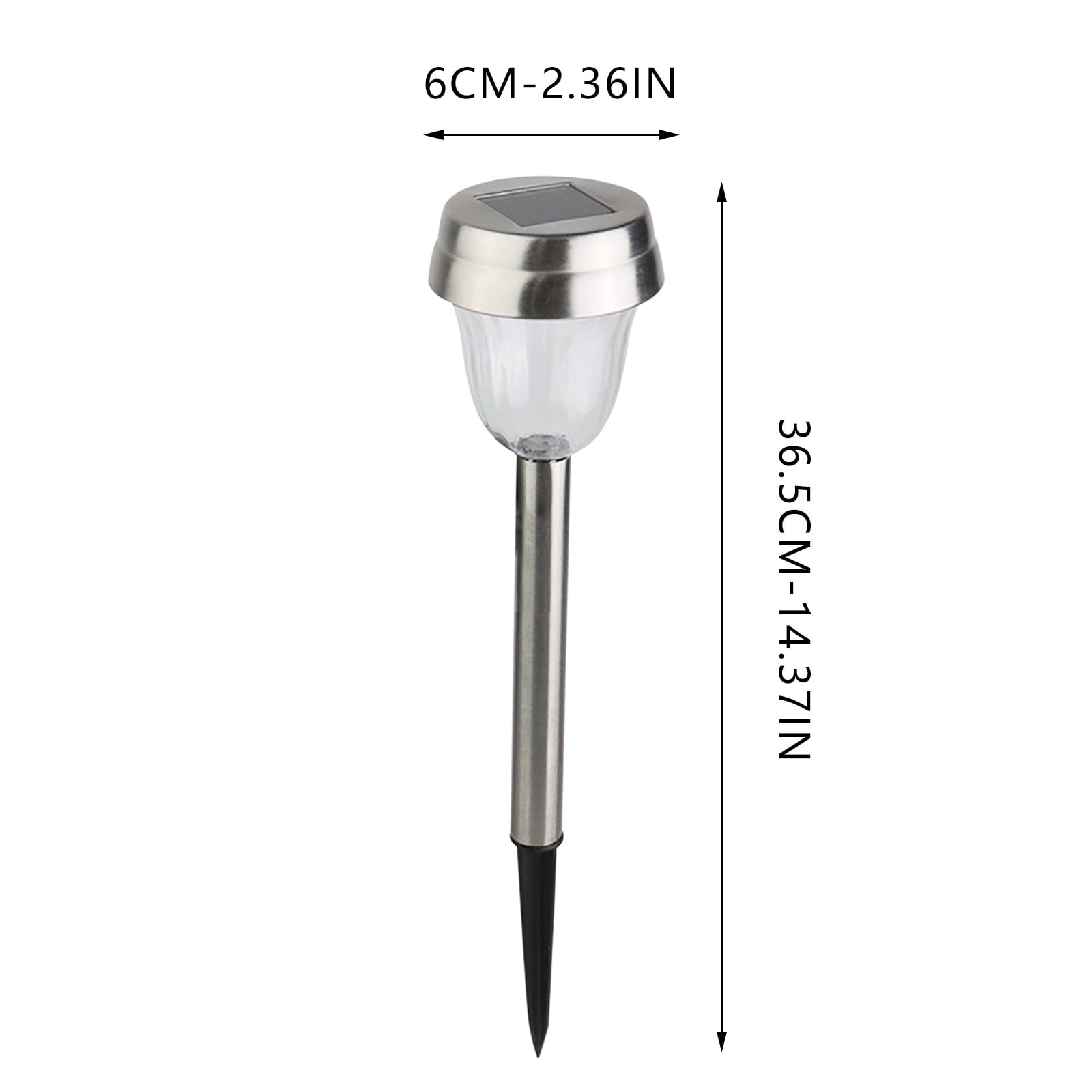 Vacemry Stainless Steel Solar Lights, 6-Pack Outdoor Solar Powered Garden Lights with Steel Lampshade, Waterproof LED Pathway Lights for Patio, Yard, and Walkway, Automatic On/Off