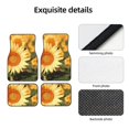 thumbnail image 4 of Kdxio Golden Sunflower In Field Print Car Floor Mats Universal SUV Front Rear Floor Foot Mats 4-Piece Full Set with Non-Slip Rubber Backing Car Accessories for Most Cars, 4 of 7