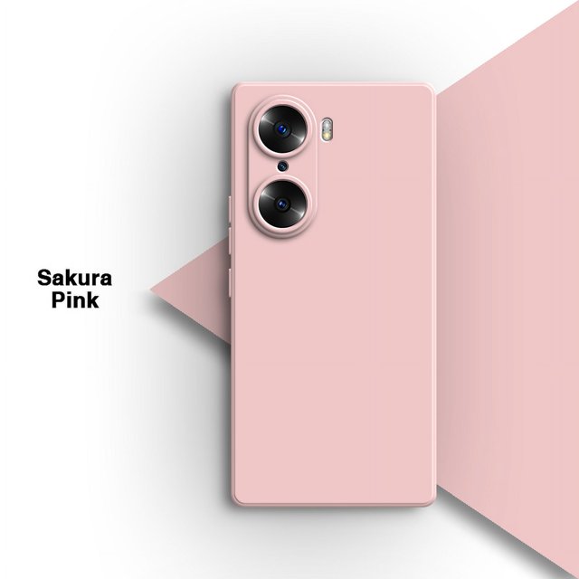 Original Basic Phone Case for Honor 60 Pro SE 60Pro 60SE 5G Trendy simplicity Classic Liquid Silicone Lens Protection Back Cover Sakura Pink Honor 60 SE