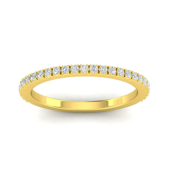 Certified 1/4ctw Diamond Wedding Band in 10k Yellow Gold (G-H, I1-I2)