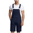 thumbnail image 2 of Homenesgenics Men's Shorts Casual Solid Color Multi-Pocket Drawstring Cropped Pants Blue S, 2 of 8