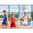thumbnail image 3 of Fdqin Boys Athletic Shorts Set 6 Pieces Basketball Jersey Outfits for Kids Sleeveless Tank Top and Shorts Summer Activewear Red Yellow Blue 7-8Years, 3 of 8