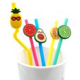 thumbnail image 4 of Apto para vaso de dibujos animados lindo personalizado para beber de 6mm, adorno de paja de silicona para vacaciones, 4 of 4