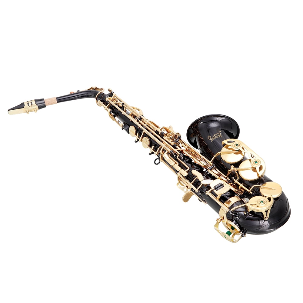 Alto Saxophone E-Flat Alto SAX Eb with 11reeds, Case, Carekit, Black Color for Students and Beginners