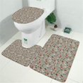 thumbnail image 2 of Gray Christmas Icon Pattern Bathroom Rugs Sets 3 Piece,Toilet Cover Set,Absorbent Non Slip Bathroom Mats Sets with U-Shaped Contour Rug Toilet Rug Set, 2 of 5