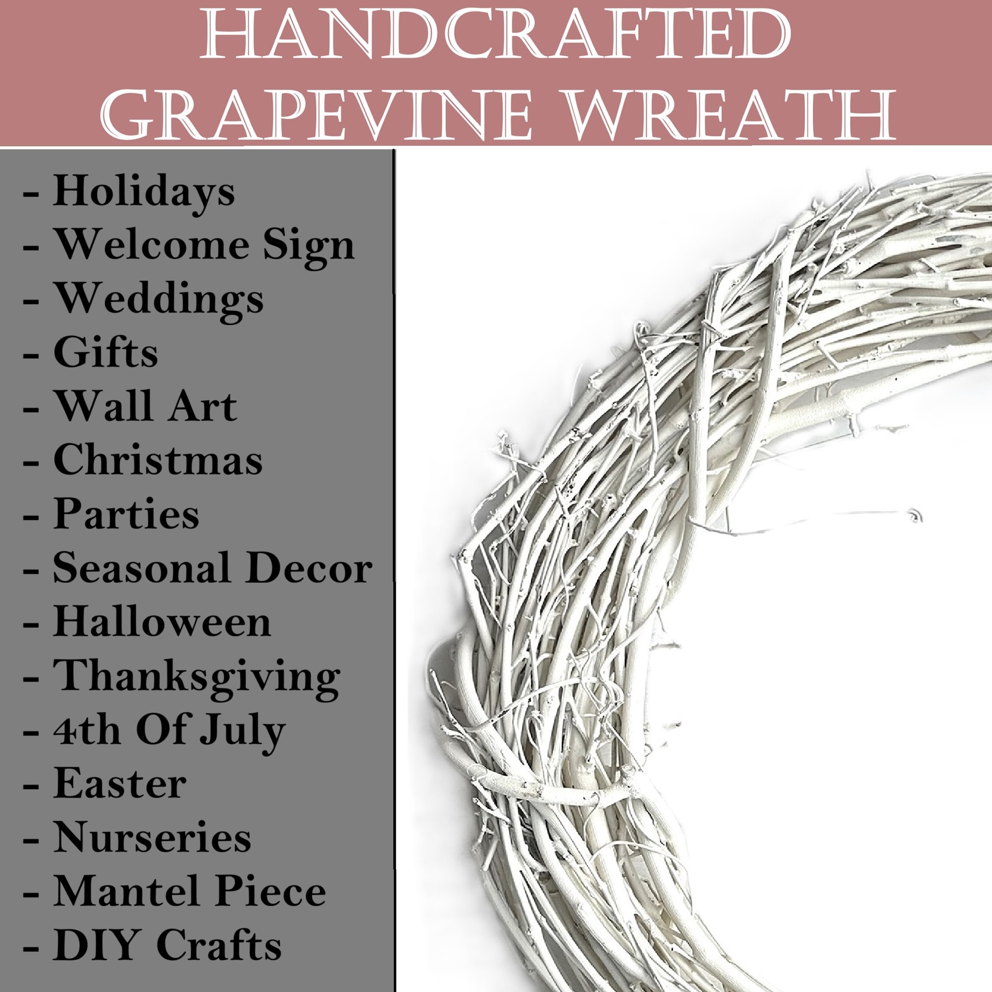 Kraft Lane: 18" Painted Grapevine Wreath - White - DIY Craft Projects, Handcrafted, In-Outdoor Decoration, Behr Paint, Seasonal-Holiday-Event-Home