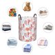 thumbnail image 4 of Balery Tropical Corals Seahorse Cesta de ropa redonda con asas, impermeable, independiente, para ropa, juguetes, dormitorio y familia-Small, 4 of 6