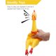 thumbnail image 4 of Novedad Cuadrado [Carga extra] Juguete para perros de pollo graznido - Grande 16 "- Goma amarilla Squeeze Squeaky and Screaming Chicken Mascotas o niños Xemadio MZQ-0892, 4 of 7