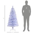 thumbnail image 5 of 5ft Fiber Optic Artificial Christmas Tree, Pre-Lit Xmas Tree with Colorful LED Lights, 180 Branch Tips, Foldable Metal Base, for Home Office Party Holiday Decor (White/Blue), 5 of 7