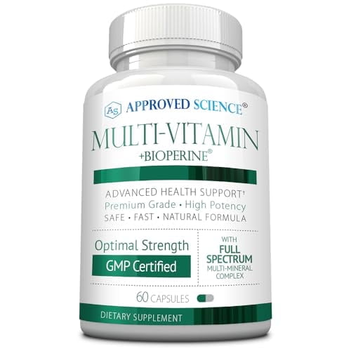 Approved Science Multi-Vitamin - with Full-Spectrum B-Vitamins, Green Tea, Lutein, Lycopene, Zeaxanthin, BioPerine - 60 Capsules - 1 Month Supply