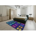 thumbnail image 4 of Ahgly Company Indoor Square Patterned Steel Blue Novelty Area Rugs, 7' Square, 4 of 6