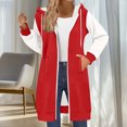 thumbnail image 2 of Jsaierl Women's Long Color Block Zip Up Hoodies Sweatshirts with Drawstring Pockets Casual Fall Travel Tops S-2XL, 2 of 7