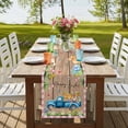 thumbnail image 4 of Table Runners 72 Inches Long Dress Scarves, Pink Plaid Easter Farmhouse Kitchen Table Runner, Coffee Tablerunners, Blue Truck Spring Floral Bunny Wooden 14x72 Inch, 4 of 9