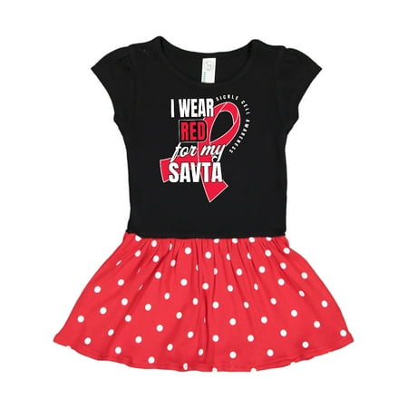 

Inktastic Sickle Cell Awareness I Wear Red For My Savta Gift Toddler Girl Dress