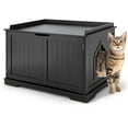 thumbnail image 1 of Cat Litter Box Enclosure Furniture Hidden, Large Cat Washroom Bench (Black), 1 of 7