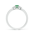thumbnail image 2 of ANGARA Natural Solitaire Emerald Split Shank Engagement Ring with Trio Diamonds in 14K White Gold for Women (Size-6x4mm) | May Birthstone, Anniversary, Jewelry Gift for Women | Natural Emerald Ring, 2 of 10
