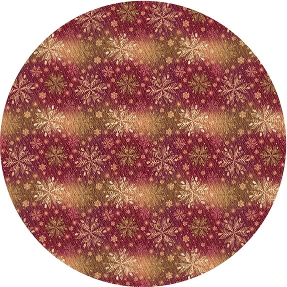 Ahgly Company Indoor Round Patterned Chilli Pepper Red Area Rugs, 8' Round