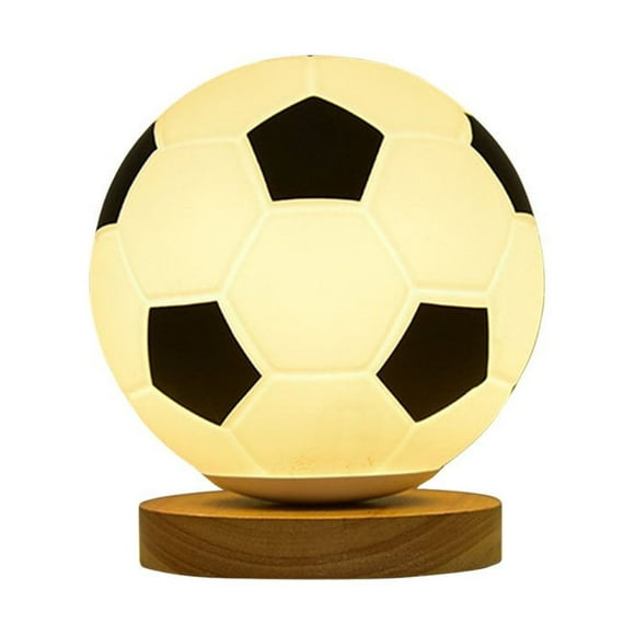 MesaSe Soccer Table Lamp Nightstand Light USB Charging Kids Children Anime Lighting With Wooden Stand Dimmable Nightlight