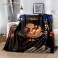 thumbnail image 1 of Manta de felpa suave con patrón de Michael Jackson, manta de franela para sala de estar, dormitorio, cama, sofá, cubierta de Picnic, 1 of 4