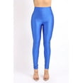 thumbnail image 3 of Ofenti Shiny Leggings for Women High-Waist Neon Tights for Parties & Raves, SX Royal Blue, 3 of 8