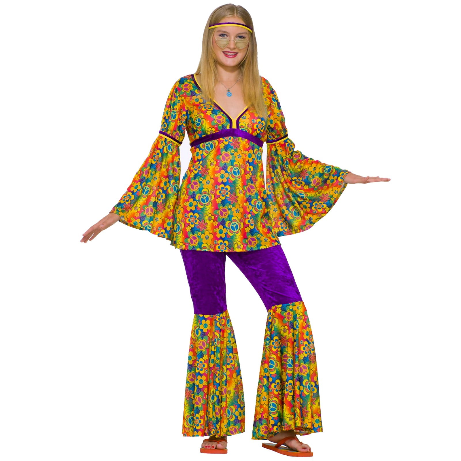 Details about   Feelin Groovy Hippie Teen Costume FW120253 