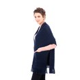 thumbnail image 3 of SAOL 100% Merino Wool Shawl/Poncho Sweater/Open Cardigan/Wool Cape with Pockets with Fringe Trim and Trinity Knot Button, 3 of 5