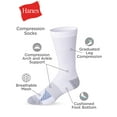 thumbnail image 2 of Hanes Men's Compression Crew Socks Black 6-12, 2 of 6