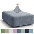 thumbnail image 5 of Yumcute Square Ottoman Cover Stool Cover Pouf Slipcover - Soft Polyester Fabric Slipcover - 1-Piece Form Fit Stretch Furniture Protector, 5 of 9
