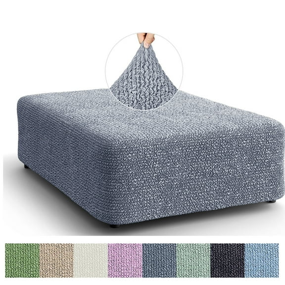 Yumcute Square Ottoman Cover Stool Cover Pouf Slipcover - Soft Polyester Fabric Slipcover - 1-Piece Form Fit Stretch Furniture Protector
