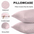 thumbnail image 5 of Lumbar Pillow Covers 20x12 Inch Set of 2, Pink Buffalo Plaid Waterproof Outdoor Pillow Covers, Farmhouse Pink White Checkered Decorative Cushion Pillowcases for Couch, Sofa, Bed, Garden, Patio, 5 of 9