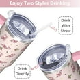thumbnail image 5 of Christmas Travel Mug with Straw and Handle, Holiday Coffee Tumbler for Hot Drinks, 5 of 7