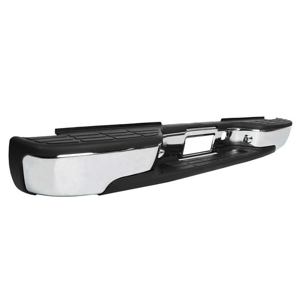 WaiRitoday Chrome Rear Bumper Compatible with 1999-2007 Chevy Silverado GMC Sierra 1500 2500