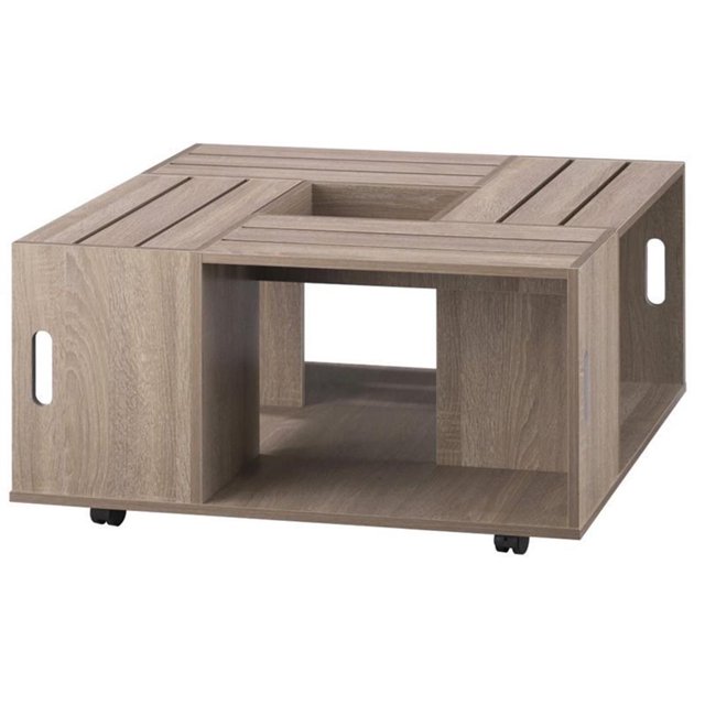 Bowery Hill Table Basse Carrée Moderne en Bois à 4 Tablettes, Blanc