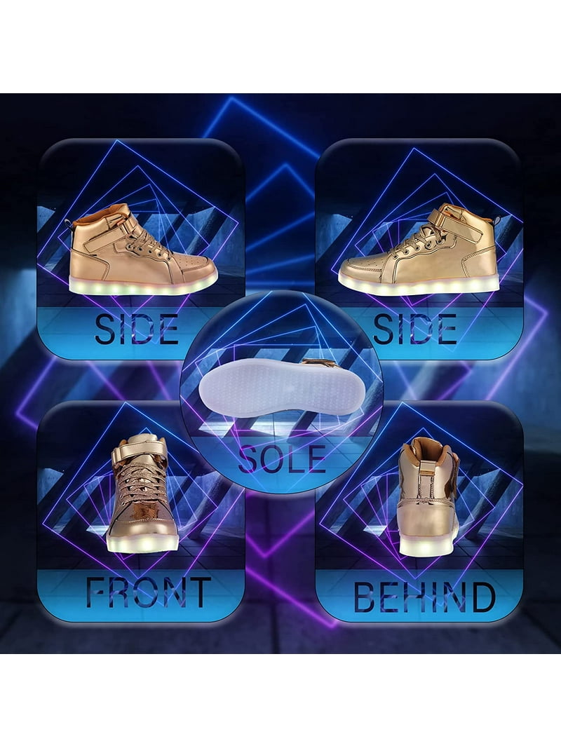 YAZI Led Light Up Shoes for Kids High Top Sneakers for Boys