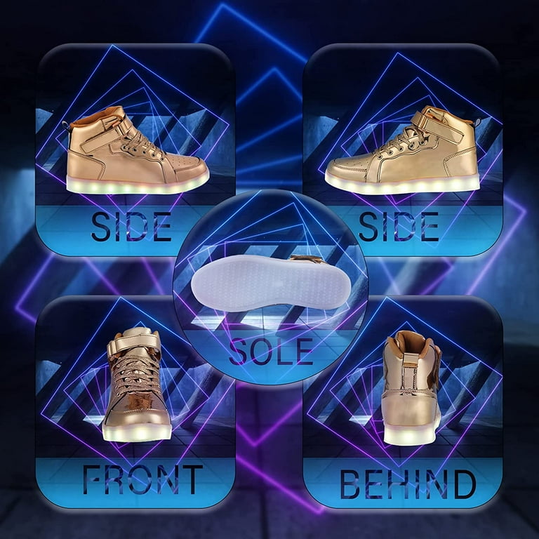 YAZI Led Light Up Shoes for Kids High Top Sneakers for Boys