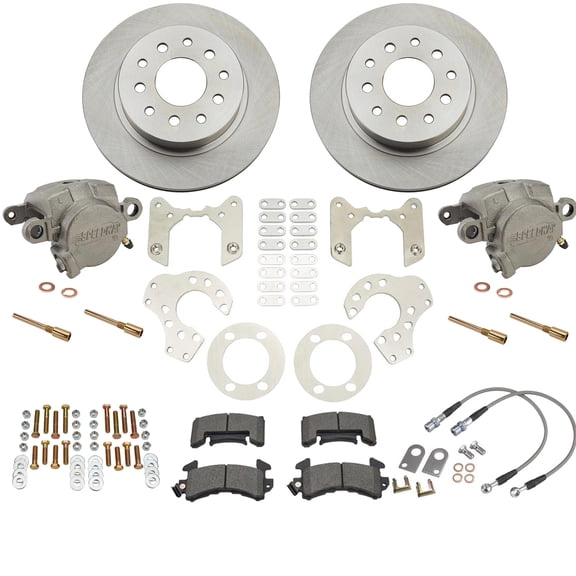 Ford 9 Inch Rearend Bolt-On Rear Disc Brake Kit & SS Brake Hoses