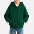 thumbnail image 2 of Piuwrlz Boys Hoodies with Pockets Hood Fall Winter Zipper Casual Sweatshirts Green Size 7 Years, 2 of 10