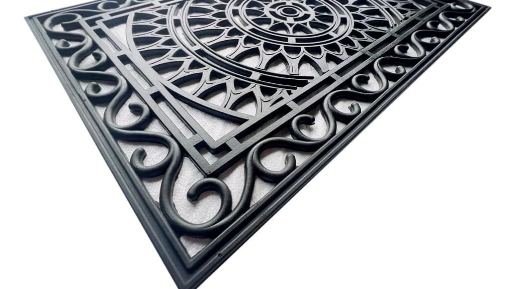 Grand paillasson d'extérieur élégant en fer forgé de Home Décor Inc. – 61 x 91 cm, noir, durable et élégant