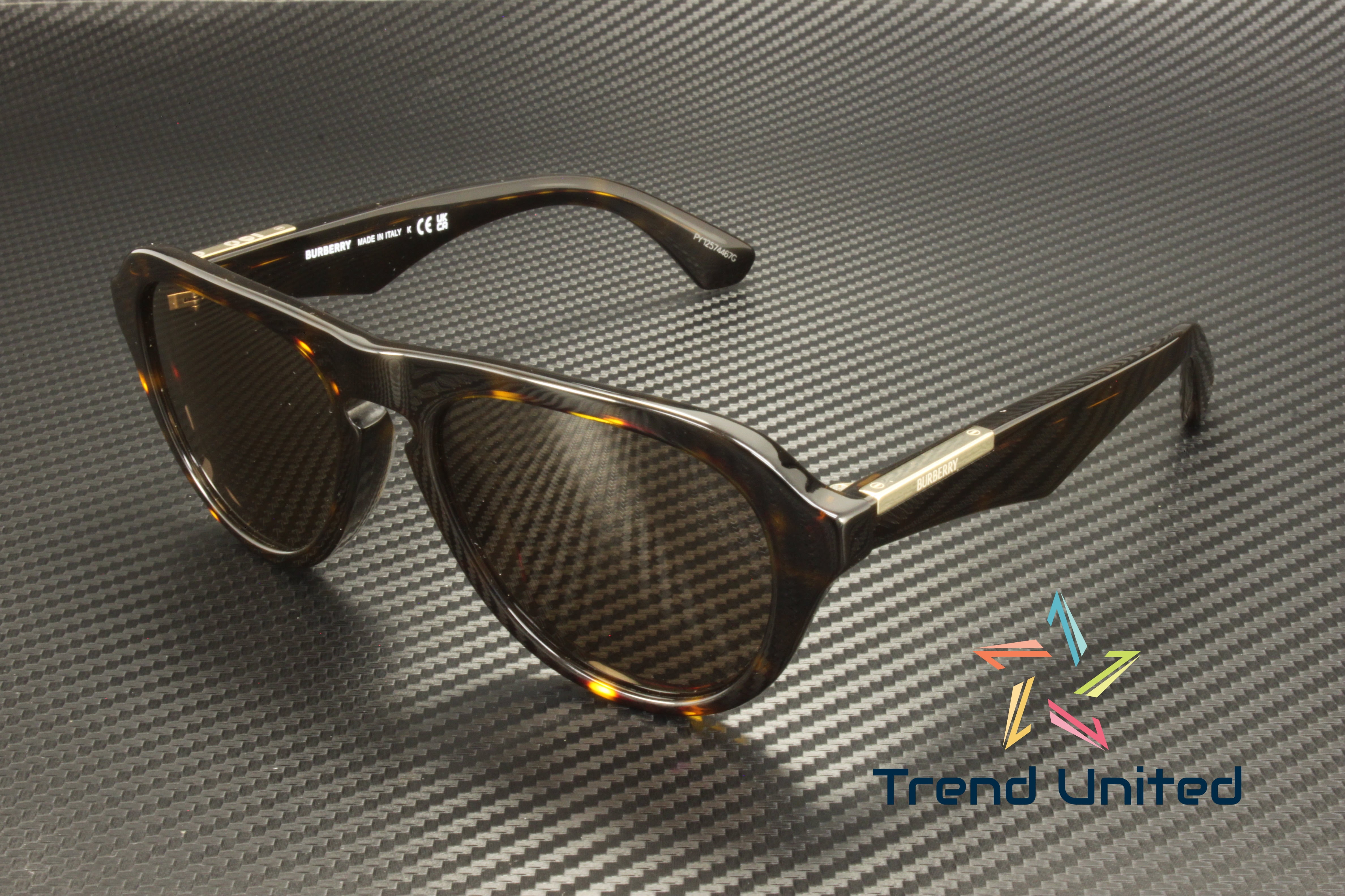 BURBERRY BE4437U 300273 Dark Havana Dark Brown 55 mm Men's Sunglasses
