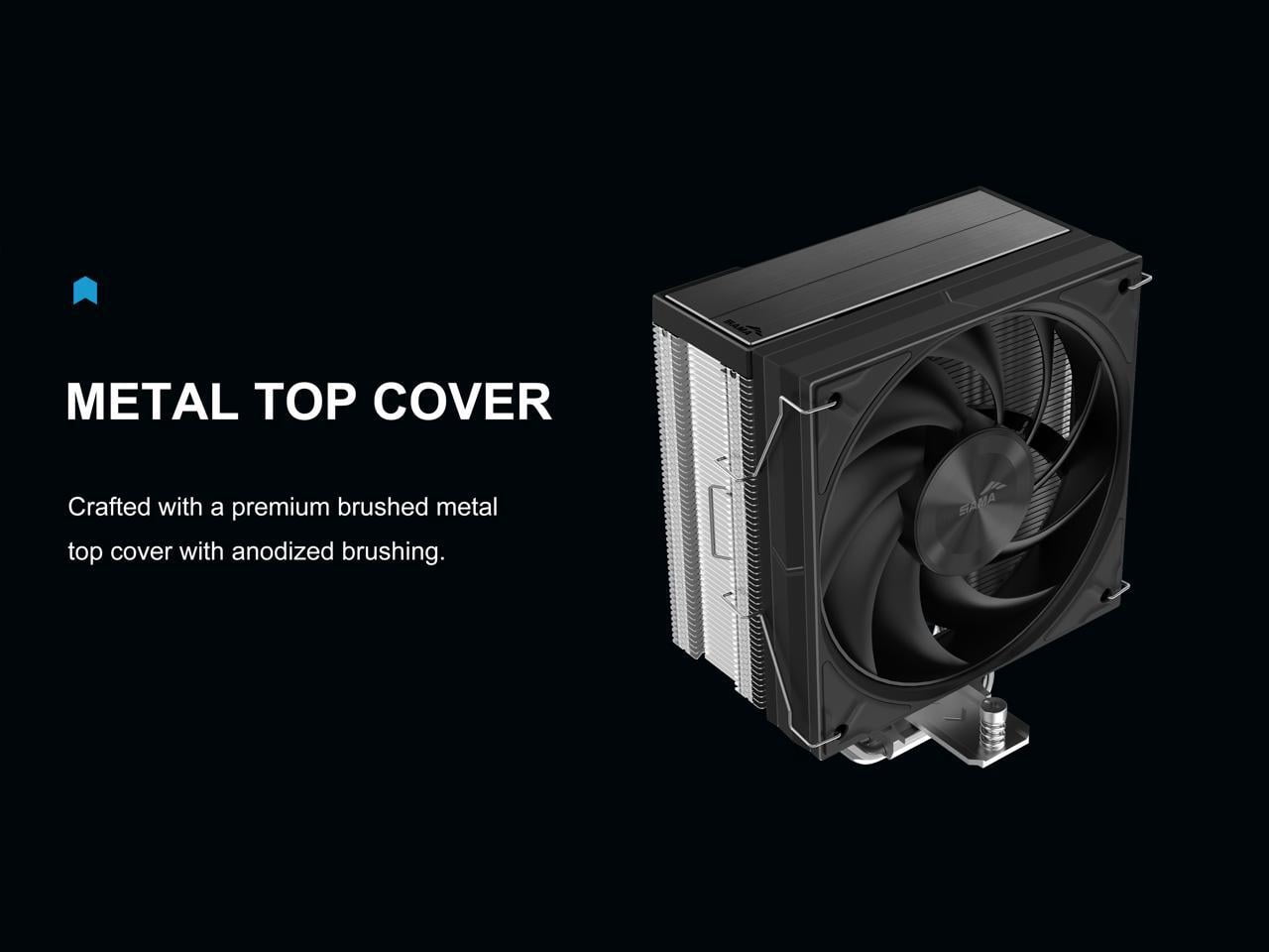 SAMA A40E Single-Tower CPU Air Cooler Aluminum Top Cover 4 Copper Heat Pipes, 120mm PWM Fans, for AMD AM4/AM5, Intel LGA 1700/1150/1151/1200/1851 Thermal Grease