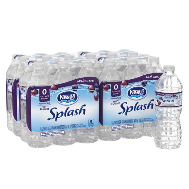 NESTLE SPLASH Water Beverage with Natural Fruit Flavor, Acai Grape