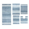 thumbnail image 2 of Home Weavers Gradation Rug Collection 100% Cotton Non-Slip Bathroom Rug Set Machine Washable Bathroom Rug, Bath Rug, Runner, U Shaped Contour, Bathroom Rug, Blue Color 5 Piece Bath Rug set, 2 of 6