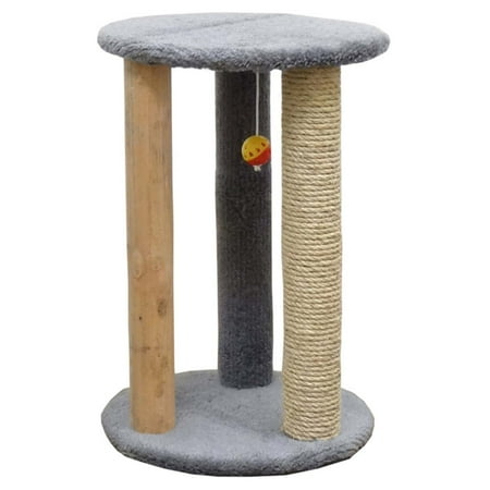 New Cat Condos Premier Round Multi Scratcher-Color:Gray