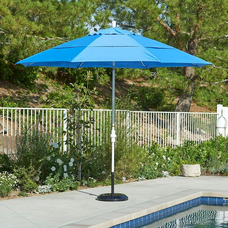 california umbrella navy offset 11-ft patio umbrella with base California Umbrella 11' Patio Umbrella in Navy Blue